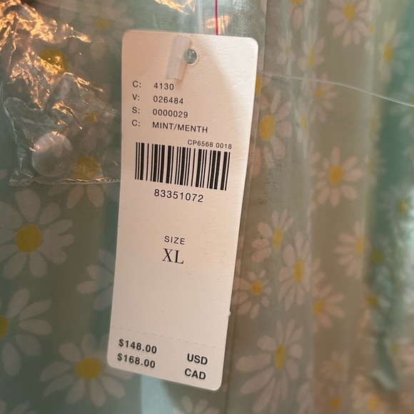 MAEVE Puff-sleeve Pleated Dress Mint Green With Daisies Size:XL NWT - Picture 7 of 7